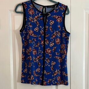 Ivanka Trump Blue Floral tank Top Blouse